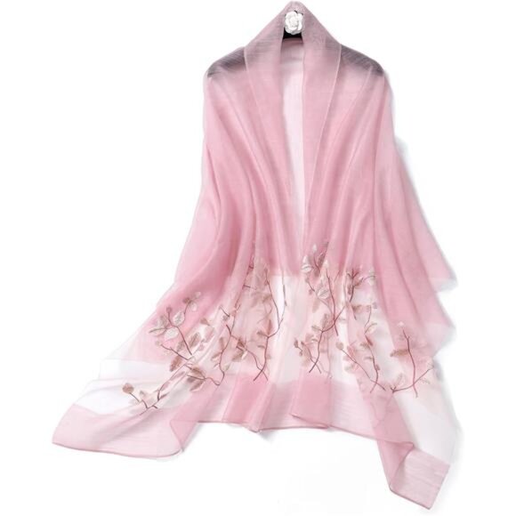 Women Silk & Wool Long and Large Scarf Shawl Wrap For Evening Dress - Picture 1 of 3